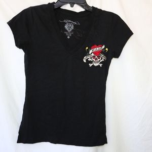 Ed Hardy Christian Audier  black tee